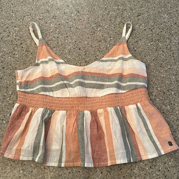 ROXY About Paradise Linen Blend Crop Top *NWT* - Picture 5 of 15